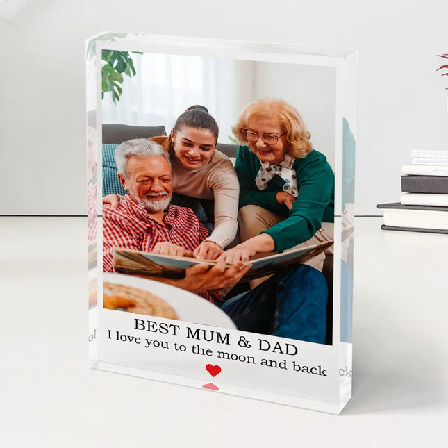 Personalised Acrylic Photo Block - Custom Text