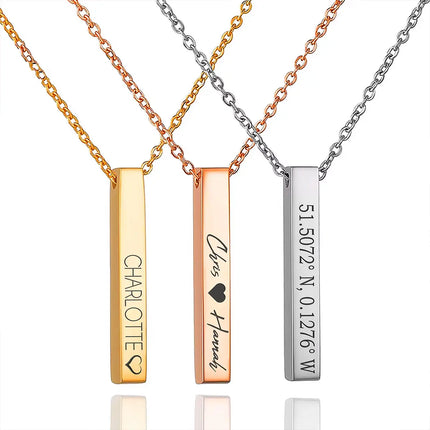 Personalised Name Bar Necklace
