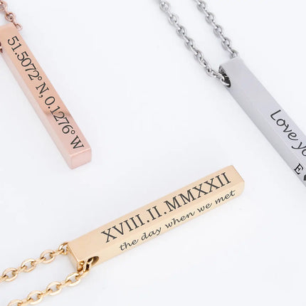 Personalised Name Bar Necklace