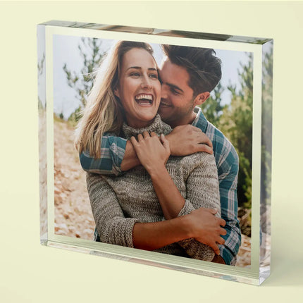 Personalised Acrylic Photo Block - Custom Text