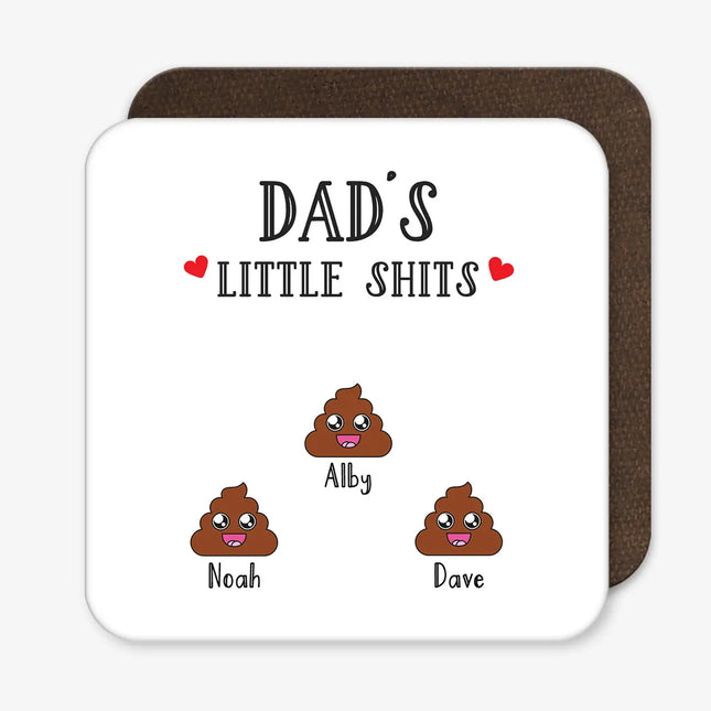 Personalised Dad’s Little Turds Coaster