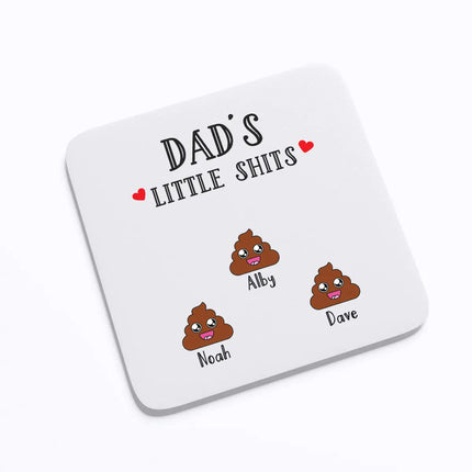Personalised Dad’s Little Turds Coaster