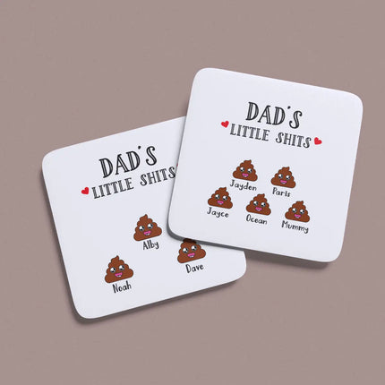 Personalised Dad’s Little Turds Coaster
