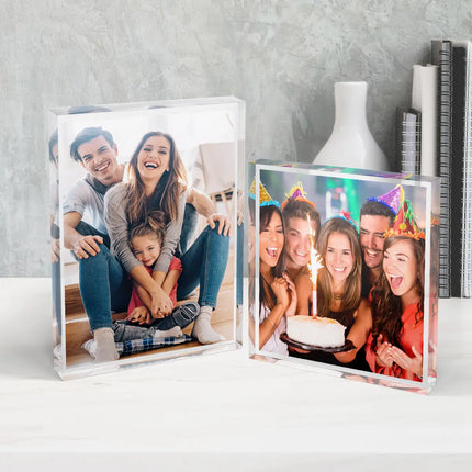 Personalised Acrylic Photo Block - Custom Text