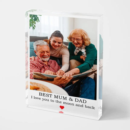 Personalised Acrylic Photo Block - Custom Text