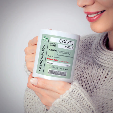 Custom prescription coffee mug idea forcoffee enthusiasts and thoughtful presents.