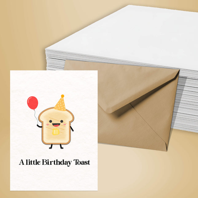 Funny Toast Birthday Card - Cute Food Pun Design