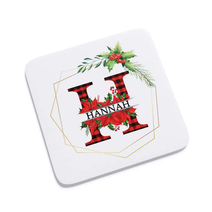 Personalised Christmas Initial Name Coaster Gift For Christmas