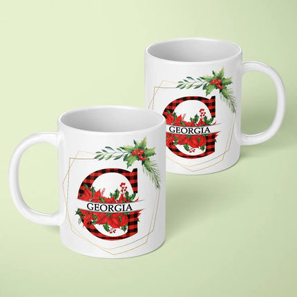 Personalised Christmas Initial Name Mug Gift For Family