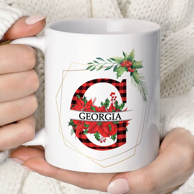 Personalised Christmas Initial Name Mug