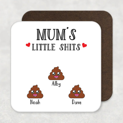 Personalised Little Shi*s Coaster for Mum