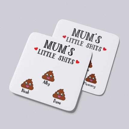 Personalised Little Shi*s Coaster for Mum